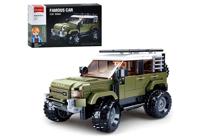 Конструктор SLUBAN M38-B1015 (16шт) джип, 15,9см, фігурка, 317дет, в кор-ці, 38-24-7с