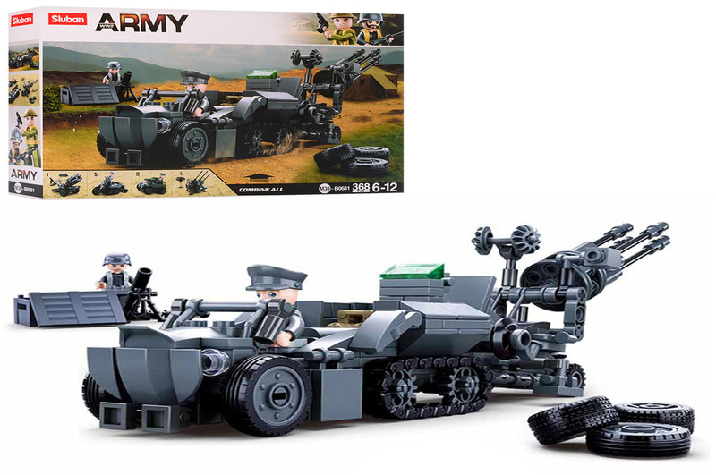 Конструктор SLUBAN M38-B0681 (16шт) військова техніка, фігурки, 368дет, в кор-ці, 38-24-7см