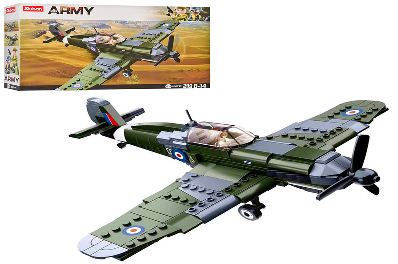 Конструктор SLUBAN M38-B0712 (16шт) військовий, літак, фігурка, 290дет, в кор-ці, 38-24-7см
