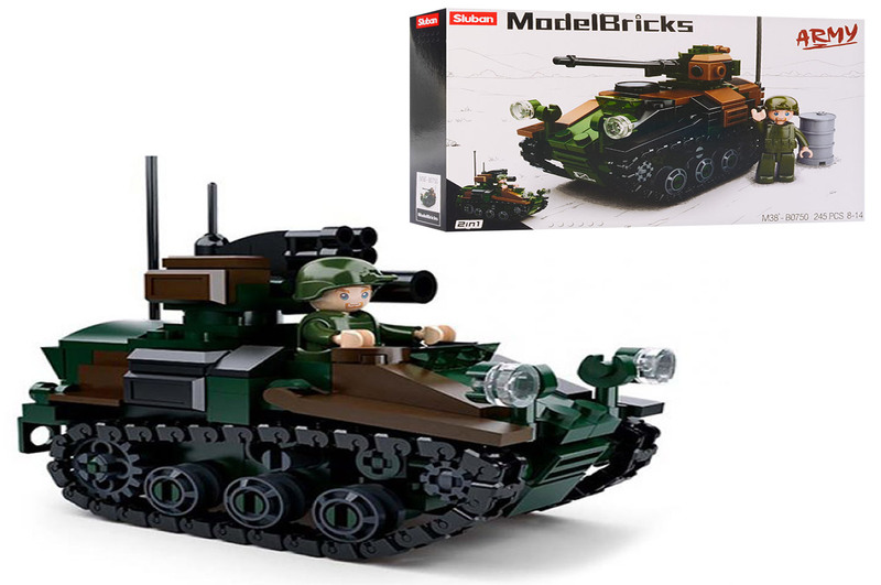 Конструктор SLUBAN M38-B0750 (36шт) військовий, танк, фігурка, 245дет, в кор-ці, 29-19-5,5см