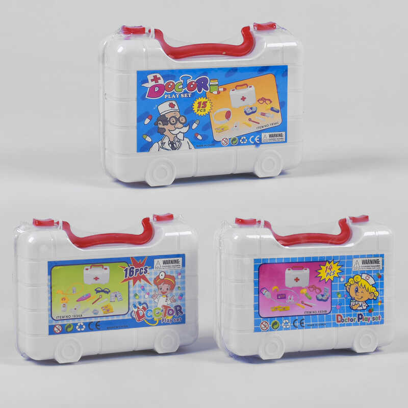 Набір лікаря 1834 АВС (72) 3 види, у валізі, МІКС ВИДІВ