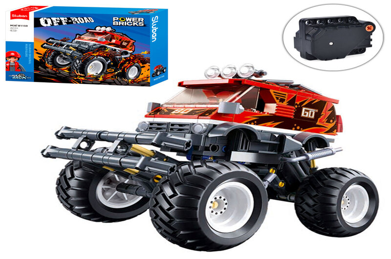 Конструктор M38-B1159 (16шт) позашляховик, 18см, 261дет, інерційний, фігурка, в кор-ці, 38-28-7см