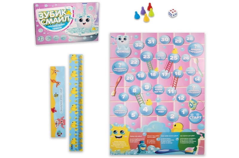 Настільна гра Strateg Зубик Смайл бродилка українською мовою (30398)