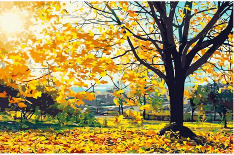 Картина по номерах Осінній ранок Strateg розміром 40х50 см (GS976)