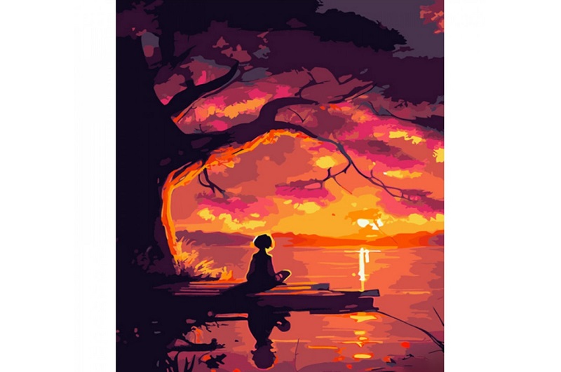 Картина по номерах На березі річки Strateg розміром 40х50 см (GS977)