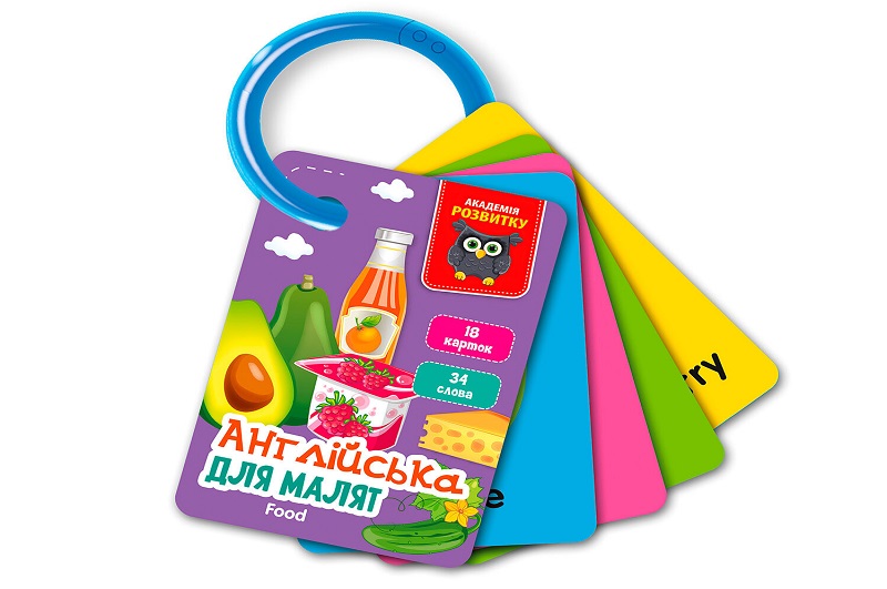 Гра розвиваюча Vladi Toys картки на кільці. Англійська. Їжа VT5000-17 (укр)