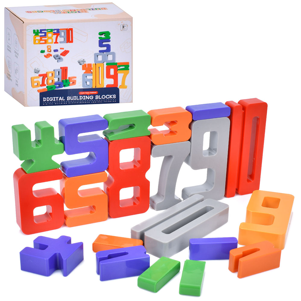 Набір цифр ME-091 (48шт) цифри (блоки), кубик 2шт, 30пр, в кор-ці, 17-11-14,5см