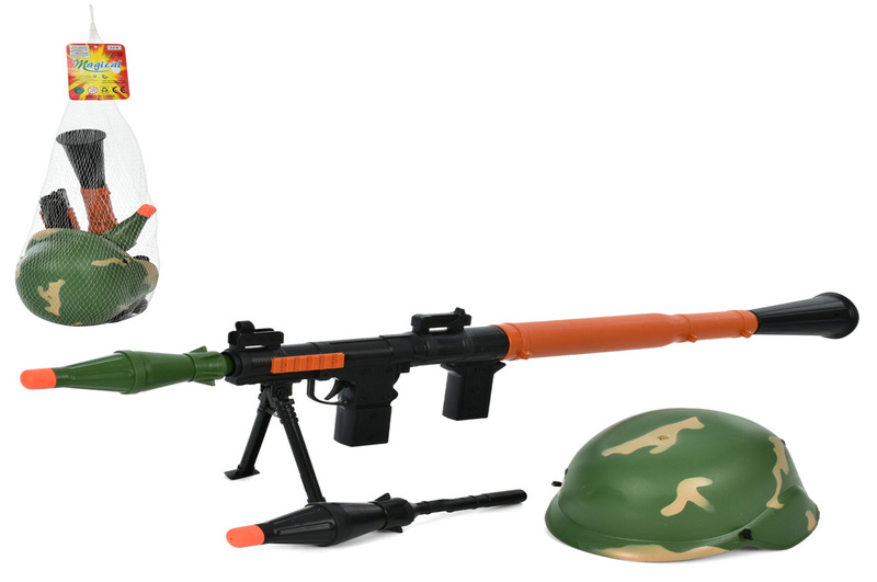 Набір зі зброєю 8965B (36шт) каска, автомат, граната, в сітці,83-22,5-8см