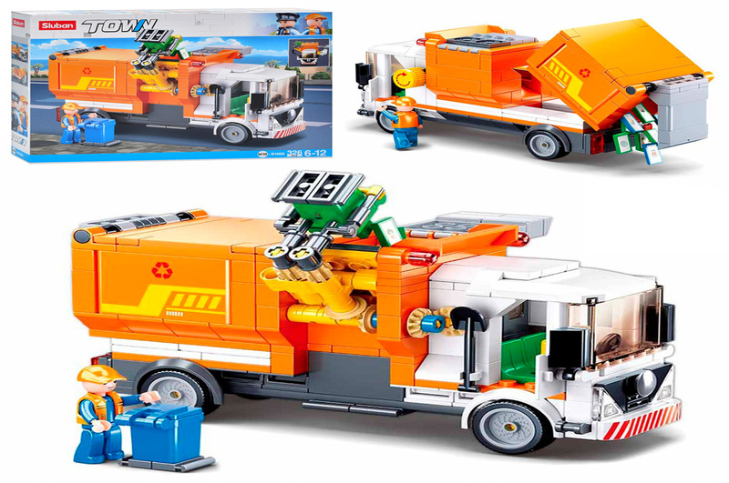 Конструктор SLUBAN M38-B1066 (16шт) сміттєвоз, фігурка, 326дет, в кор-ці, 38-29-7см