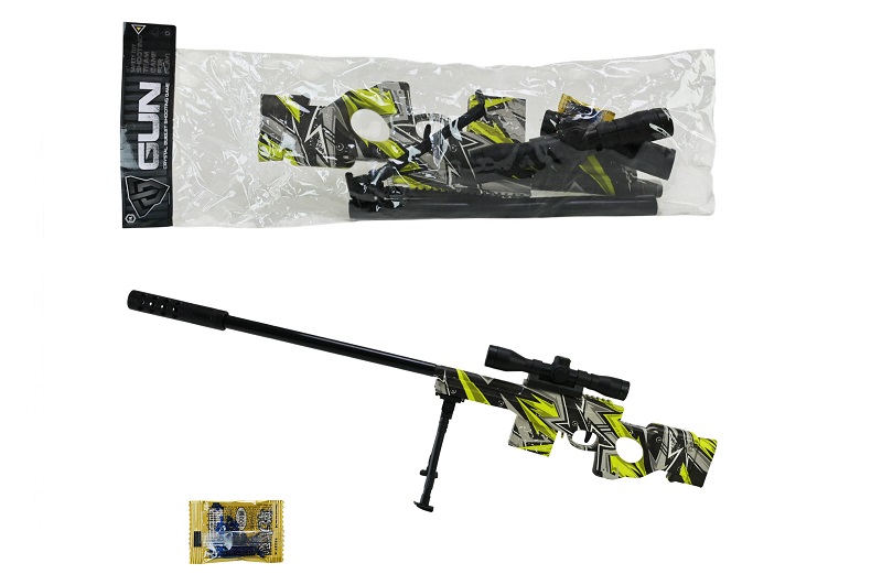 Автомат арт. MH203B (72шт/2)  стріляє гелевими кулями, мішень, приціл,  пакет 25*56см