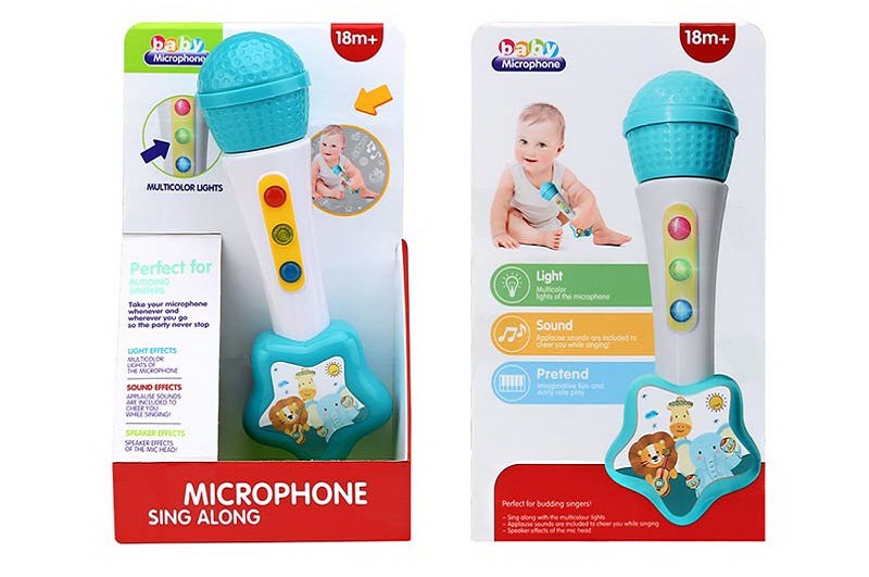 Мікрофон арт. 846BS (60шт) батар., світло, звук, короб. 14*7,5*25см