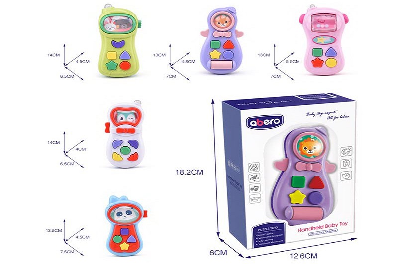 Моб.телефон арт. QX-91175E/9E (100шт/2) 5 видів мікс, звук, світло,  короб. 18,2*6*12,6см