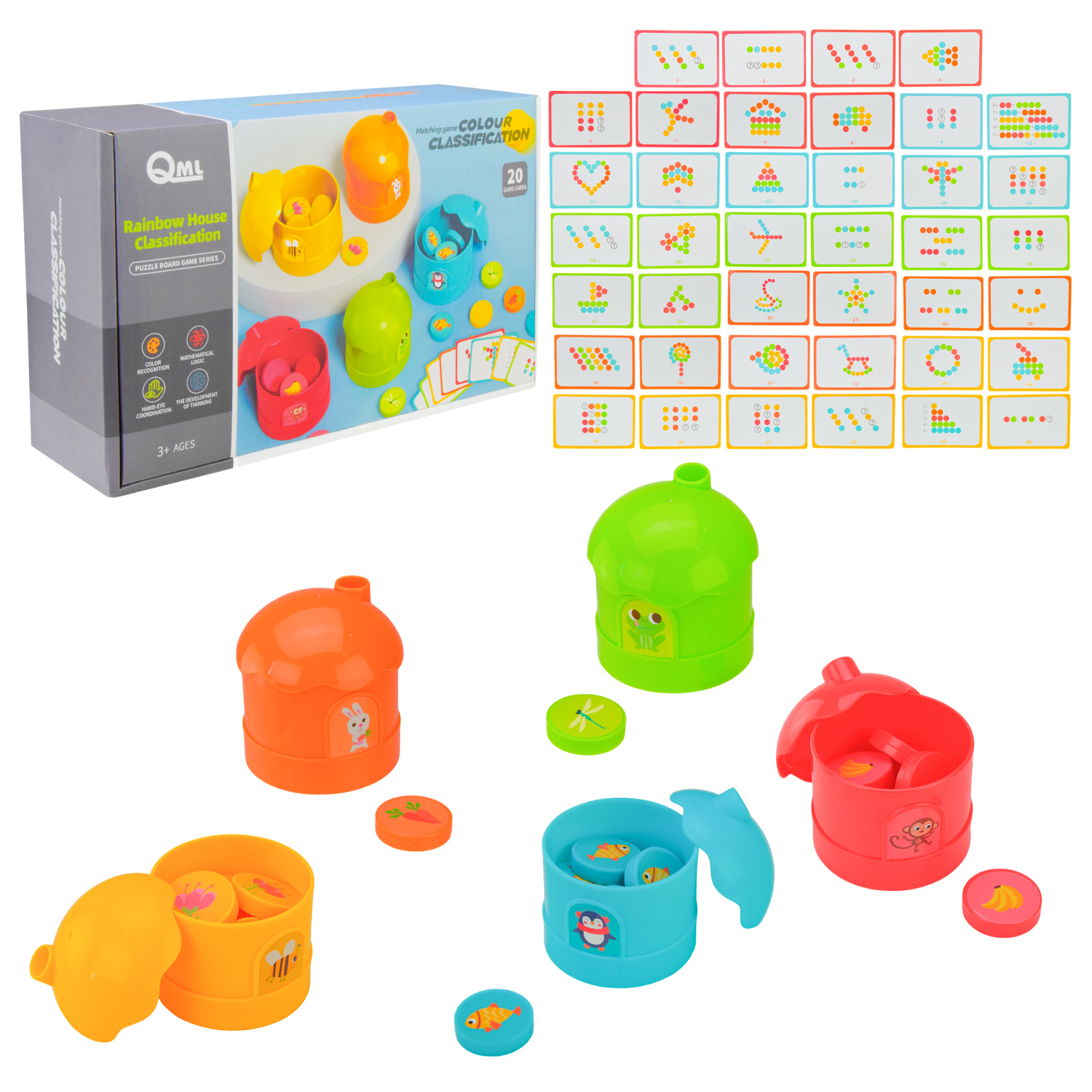 Гра Класифікація кольорів" арт. M9K (48шт/2) 20 карток із завданнями, 25 фішок,5 будинків, в кор."