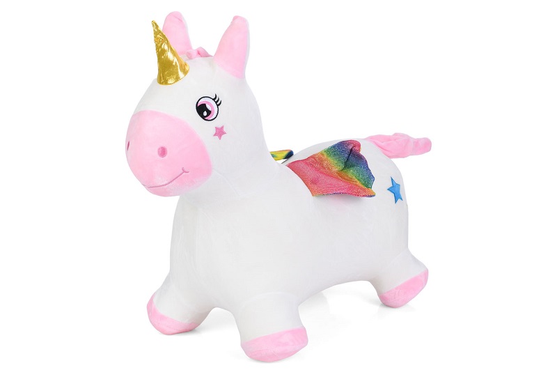 Стрибуни-тварини MS 4491 (10шт) єдиноріг, ПВХ, плюш, 1450-1500г, у пакеті, 32-25-11см