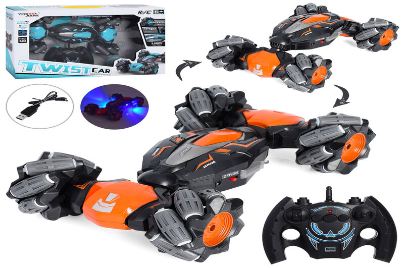 Машинка YJ-059-1 (12шт) р/к 2,4G, аккум, 26см, 1:20, трюкова, USBзар, 2 кольори, в кор-ці, 37-25-8,5