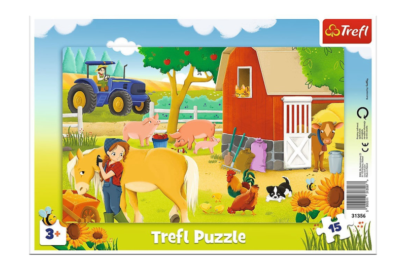 Пазли - 15 елм. з рамкою - 31356 На фермі", Trefl"