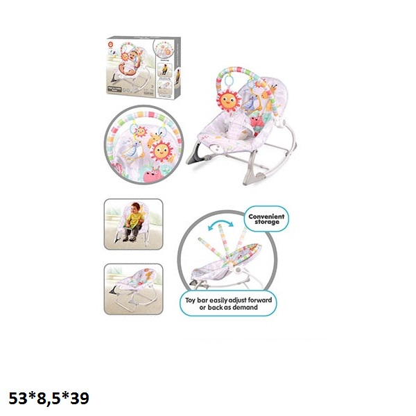 Дитячий шезлонг-гойдалка 898-942 0-18кг вібрац.муз.кор.53*8,5*39 /8/