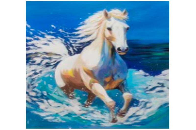 Набір для творчості YG0300 (120шт) алмазна мозаїка/діамантова мозаїка, 20-30см, білий кінь, море, де
