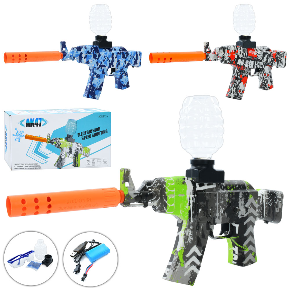 Автомат CZ01 (12шт) акум, 44см, водяні кулі, окуляри, USBзарядне, 3 види, в кор-ці, 35-17-7см