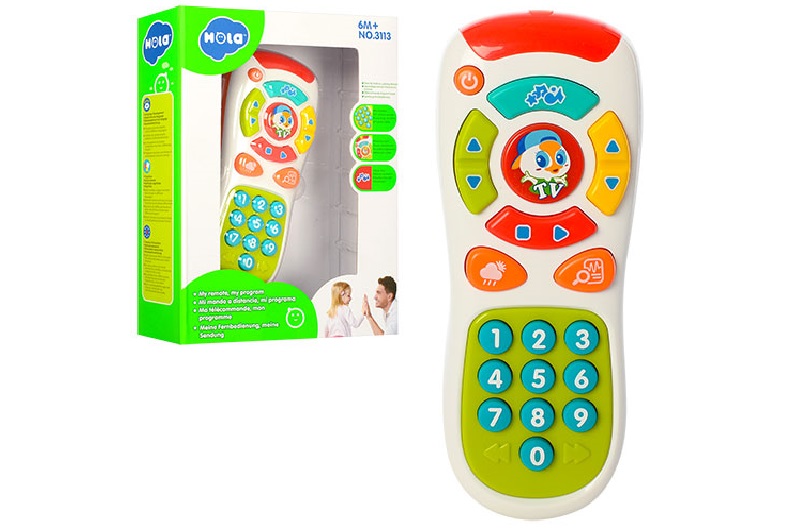 Пульт 3113 (36шт) 16,5см, навч. (цифри), світло, регул. гучності, муз., бат., кор., 16-22-5,5 см