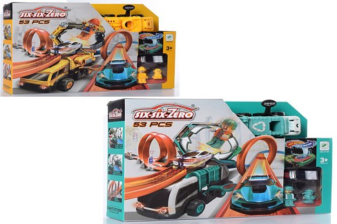 Трек 660-A99-100 (12шт) 170-13-23см,машинка,53дет,2 види(будтехн,сміттєвоз),в кор-ці,40,5-30,5-9,5см