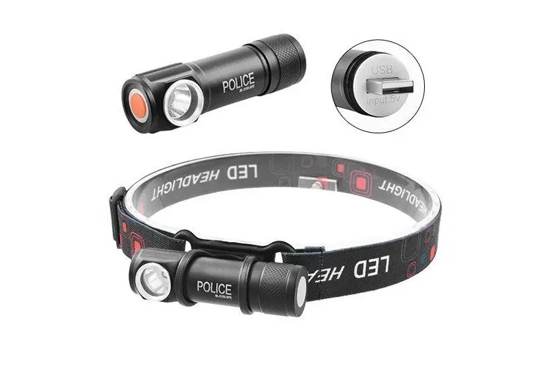 Ліхтар налоб/ручний вбуд.акум алюм T88/BL-2155-XPE USB-зарядка,магніт 4реж