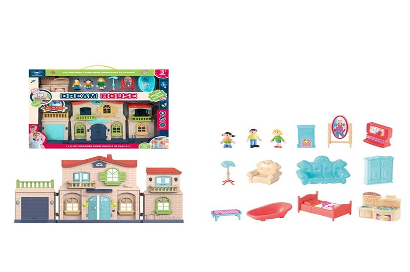 Будиночок 1379 (24шт) 19,5-10-в23см, звук, світло, меблі, фігурки 3шт, мікс видів, бат(табл), в кор-