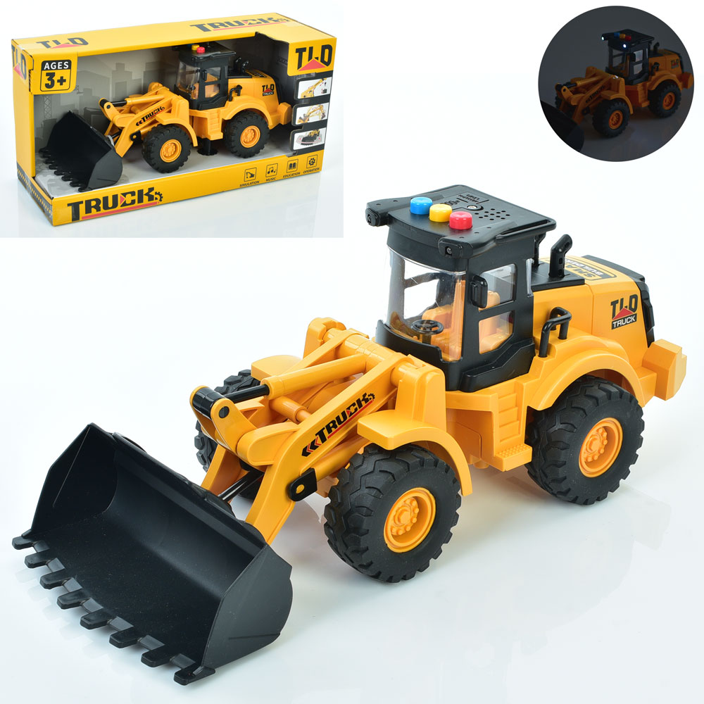 Будтехнiка 584-3 (12шт) бульдозер, нерц, 31см, звук, світло, рухливі деталі, на бат(табл), в кор-ці,