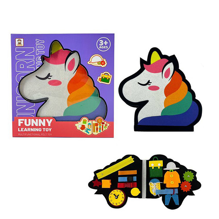 Гра Y514-5 (36шт) бізікнижка, єдиноріг, 26-26-2см, бізіборд 53-26см, шестерні, гардероб,шнурівка, за