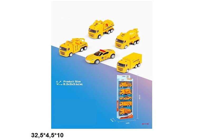 Набір модельок 5шт. 1210-N32 будтехніка метал.інерц.кор.32,5*4,5*10 /60/