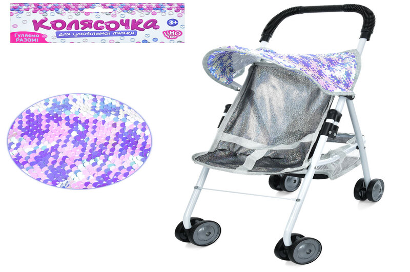 Коляска M 5095 UA (24шт) для ляльки, прогулянкова, 42-24-в53см, корзина, метал, у пакеті, 26-60-10см