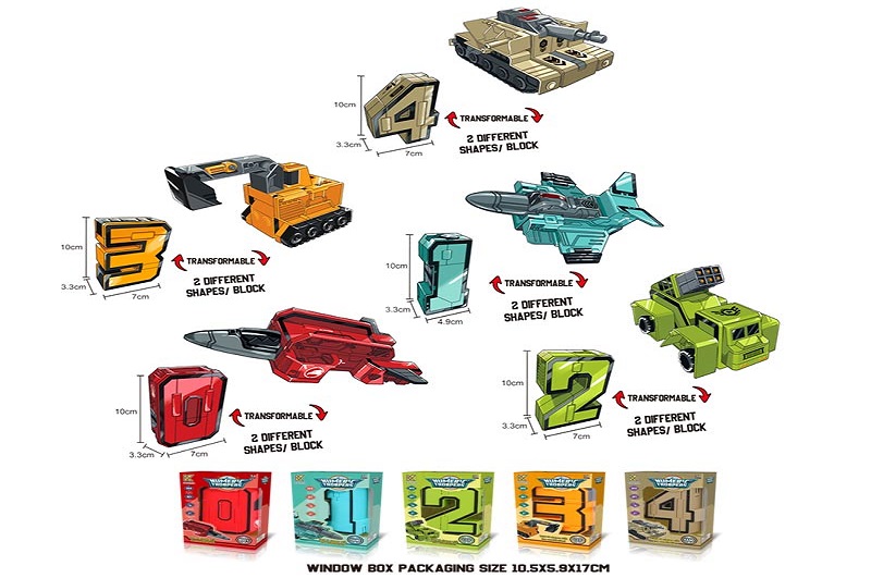Трансформер арт.8336-1 (120шт/2) цифри короб 17*10,5*5,9см