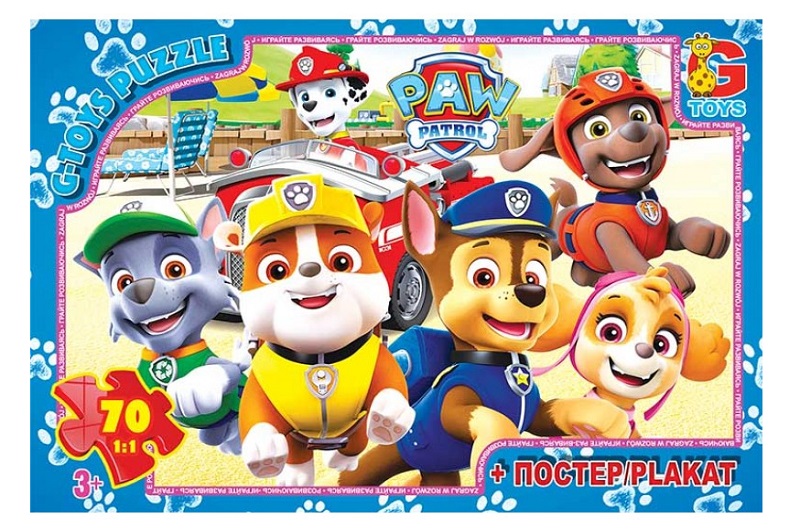 Пазли ТМ G-Toys" із серії "Paw Patrol" (Цуценячий патруль), 70 ел.  PW0883"