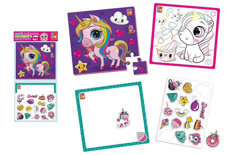 Набір для творчості Vladi toys 4 в 1. Райдужні єдиноріжки. VT4210-13 (укр)