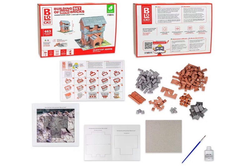 Будівельний набір для творчості з міні-цеглинок BLOCKY Дім на скелі Strateg (31017)