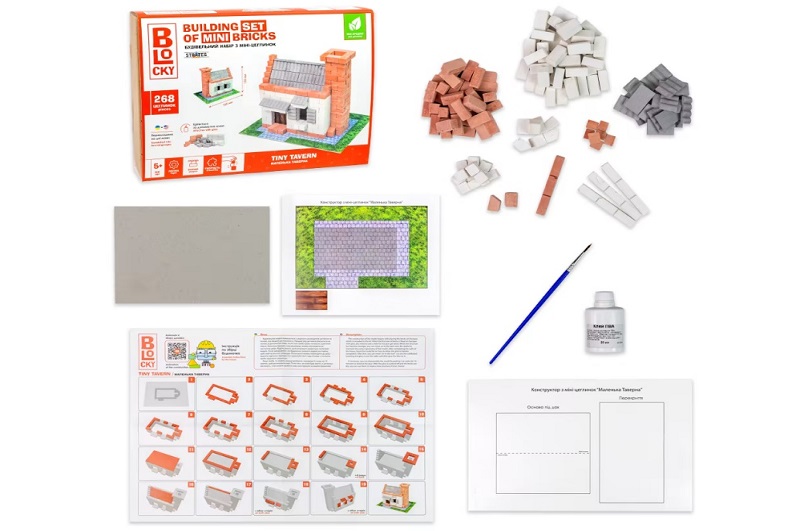 Будівельний набір для творчості з міні-цеглинок BLOCKY Маленька Таверна  Strateg (31006)