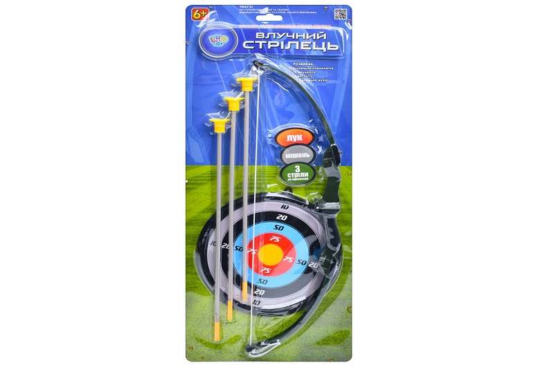 Лук M 1396 (24шт) присоски, мішень, лист, 68-27,5-4 см