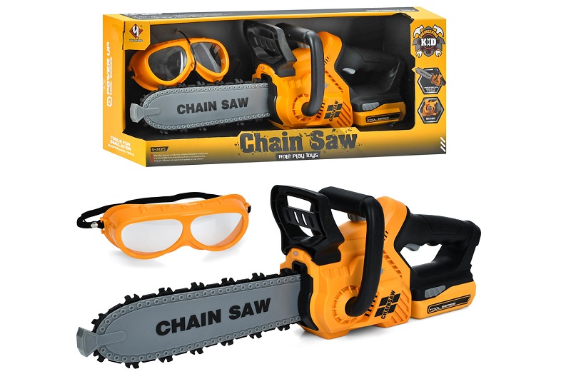 Набір інструментів T058 (24шт) пила, 49см, звук, світло, рухлива стрічка, окуляри, на бат-ці, в кор-