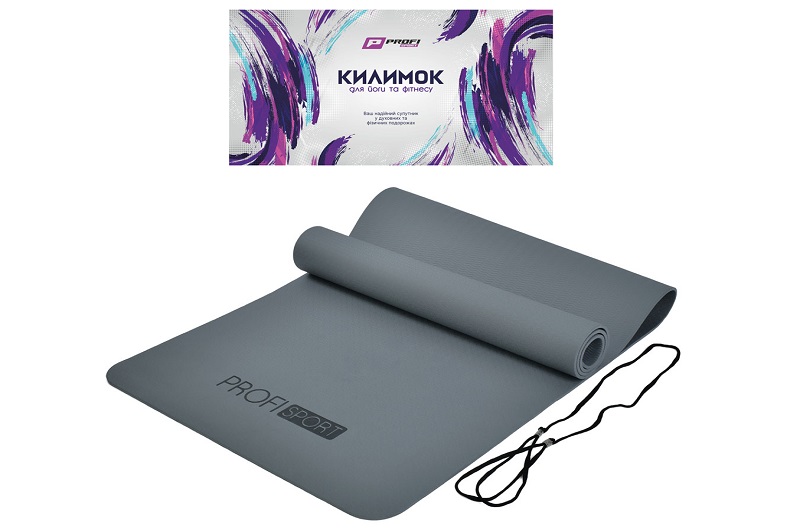 Йогамат MS 0613-27 Smoked Pearl (12шт) для йоги/фітнесу, TPE, 183-61см, 6мм,у пакеті, 61-12,5--12,5с