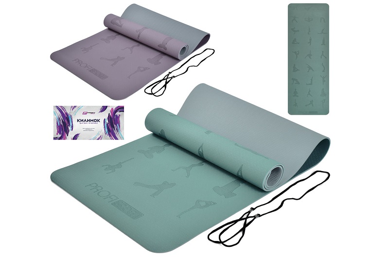 Йогамат MS 0613-28 (12шт) для йоги/фітнесу, TPE, 183-57см, 6мм, двокольоровий, 2 кольори, у пакеті,