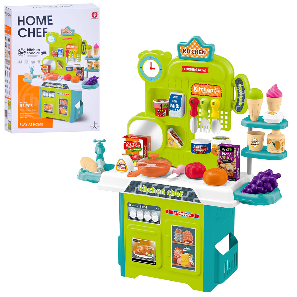 Кухня 922-208 (24шт) 38-20-в50см, плита, посуд, продукти, 53пр, в кор-ці, 32-44,5-9см