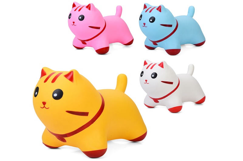 Стрибуни-тварини MS 4855 (12шт) кіт, ПВХ, 1200-1250г, 4 кольори, у пакеті, 30-23-7см