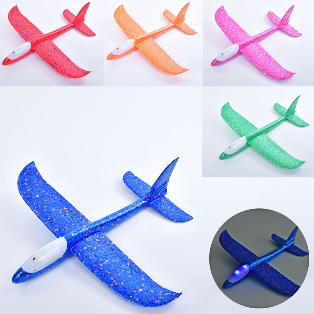 Літак 48-1 (120шт) 47см, світло, пінопласт, бат(табл), у пакеті, 12-48-4см