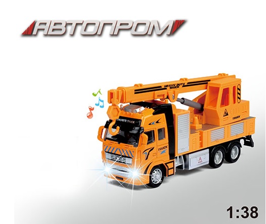 Машина мет. АВТОПРОМ арт. AP7512D (48шт/2) 1:38,кран,батар.,світ.,звук,короб.25,5*12*9см