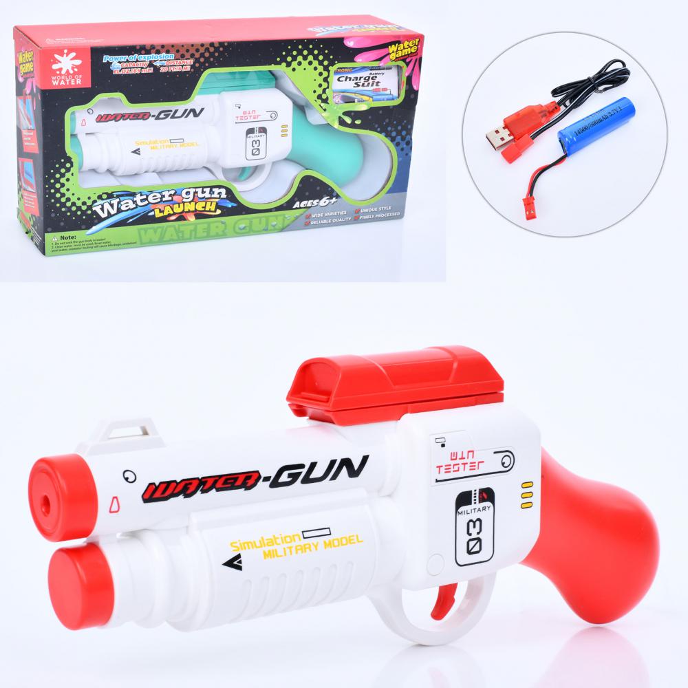 Водяний автомат T-04 (24шт) 26см, акум, USBзарядне, 2 кольори, в кор-ці, 30-16-6см