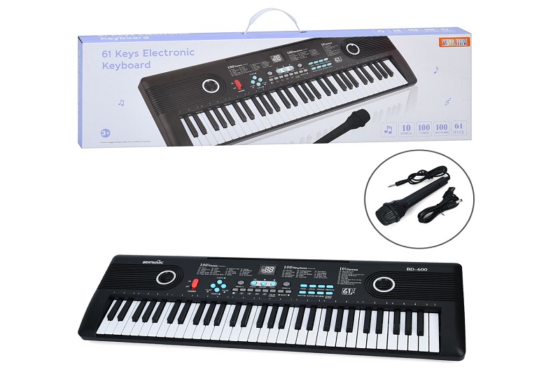 Синтезатор R673 (10шт) 61 клавіша, 58-18см, музика, мікрофон, 100тонів,100ритмів,запис, регул.гучнос