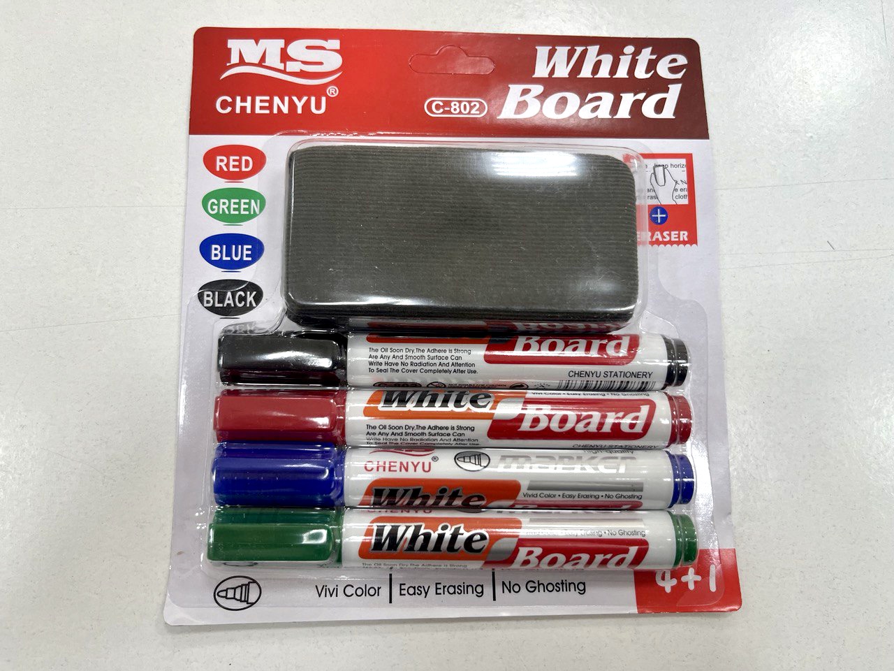 Набір маркерів для дошки сухостир.MS X-886/882/802 з губкою 4+1(60/240)