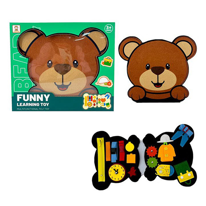 Гра Y514-3 (36шт) бізікнижка, ведмедик, 29-24,5-2см, бізіборд 50-29см, шестерні, гардероб,шнурівка,